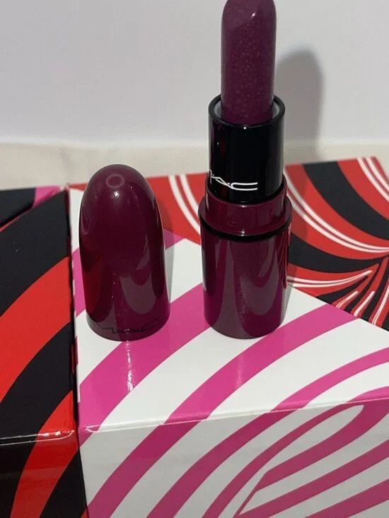MAC Mini Lipstick Rebel Satin A21 Berry Plum Classic Travel Size New No Box - Picture 7 of 11